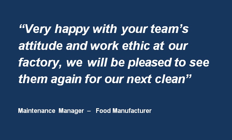 Food Manufactures Thrilled With Factory Kitchen Clean